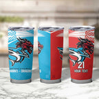 Custom Sharks-Dragons Rugby Tumbler Cup With Sporty Style