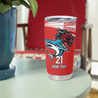 Custom Sharks-Dragons Rugby Tumbler Cup With Sporty Style