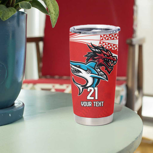 Custom Sharks-Dragons Rugby Tumbler Cup With Sporty Style