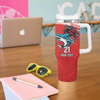 Custom Sharks-Dragons Rugby Tumbler With Handle With Sporty Style