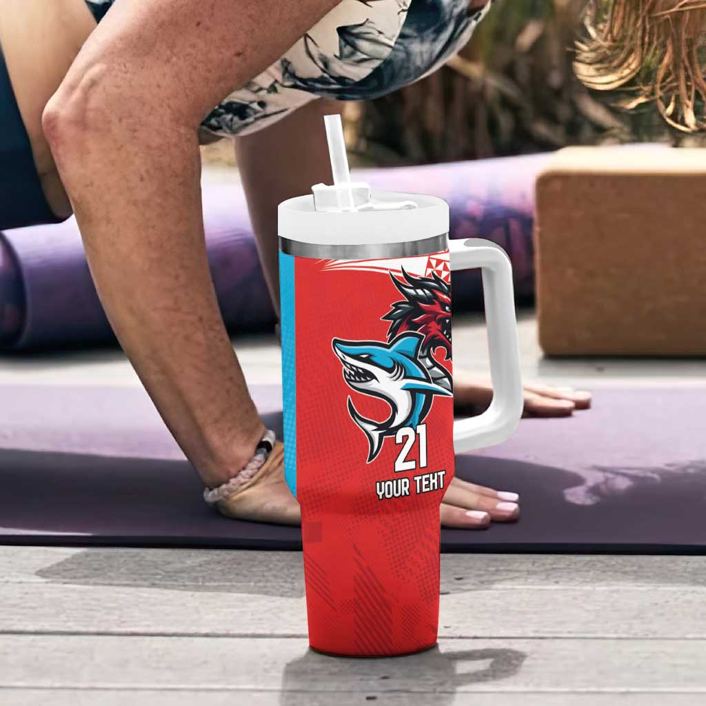 Custom Sharks-Dragons Rugby Tumbler With Handle With Sporty Style