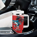 Custom Sharks-Dragons Rugby Tumbler With Handle With Sporty Style