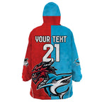 Custom Sharks-Dragons Rugby Wearable Blanket Hoodie With Sporty Style