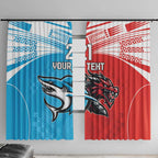 Custom Sharks-Dragons Rugby Window Curtain With Sporty Style