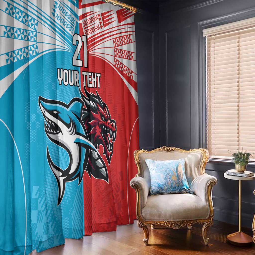 Custom Sharks-Dragons Rugby Window Curtain With Sporty Style