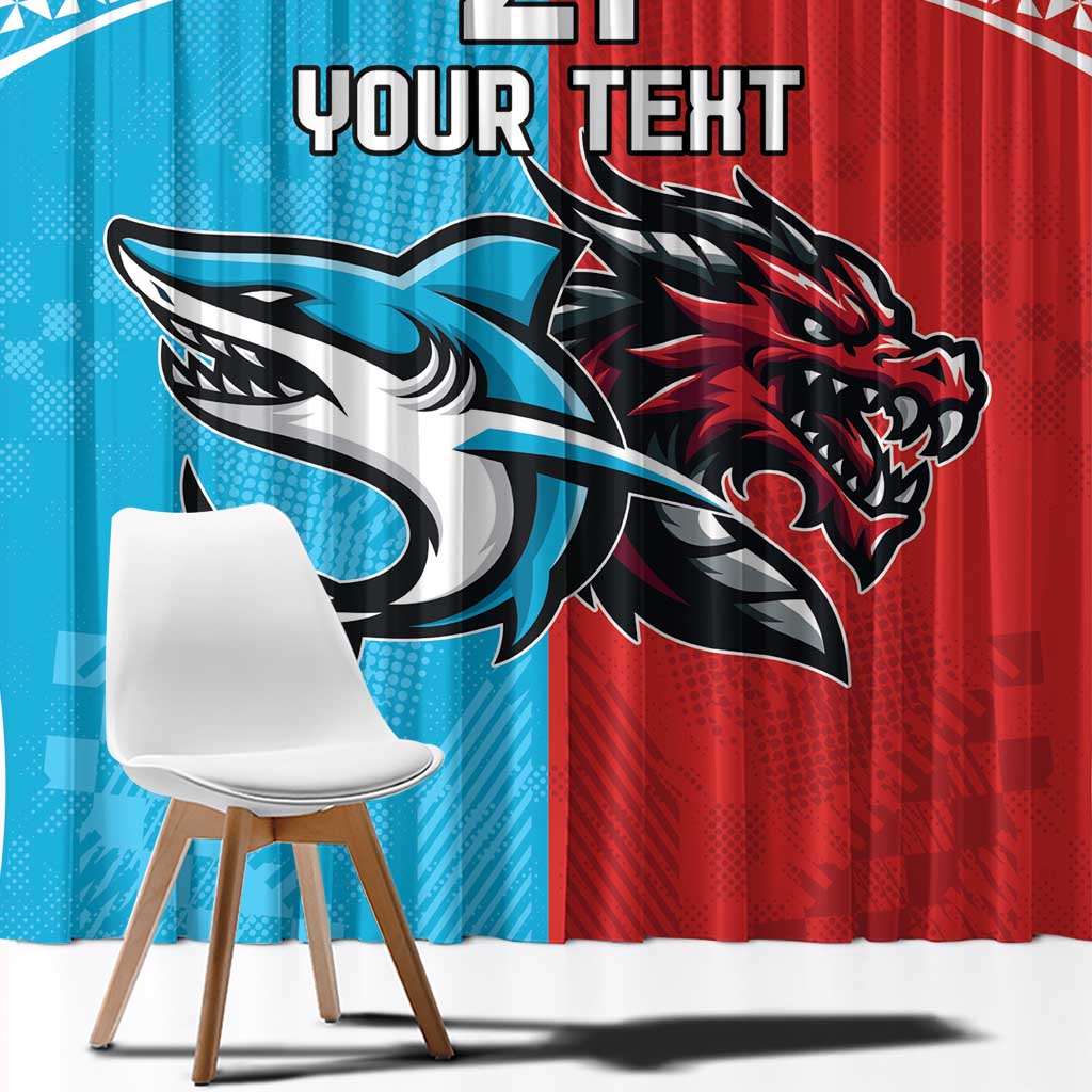Custom Sharks-Dragons Rugby Window Curtain With Sporty Style