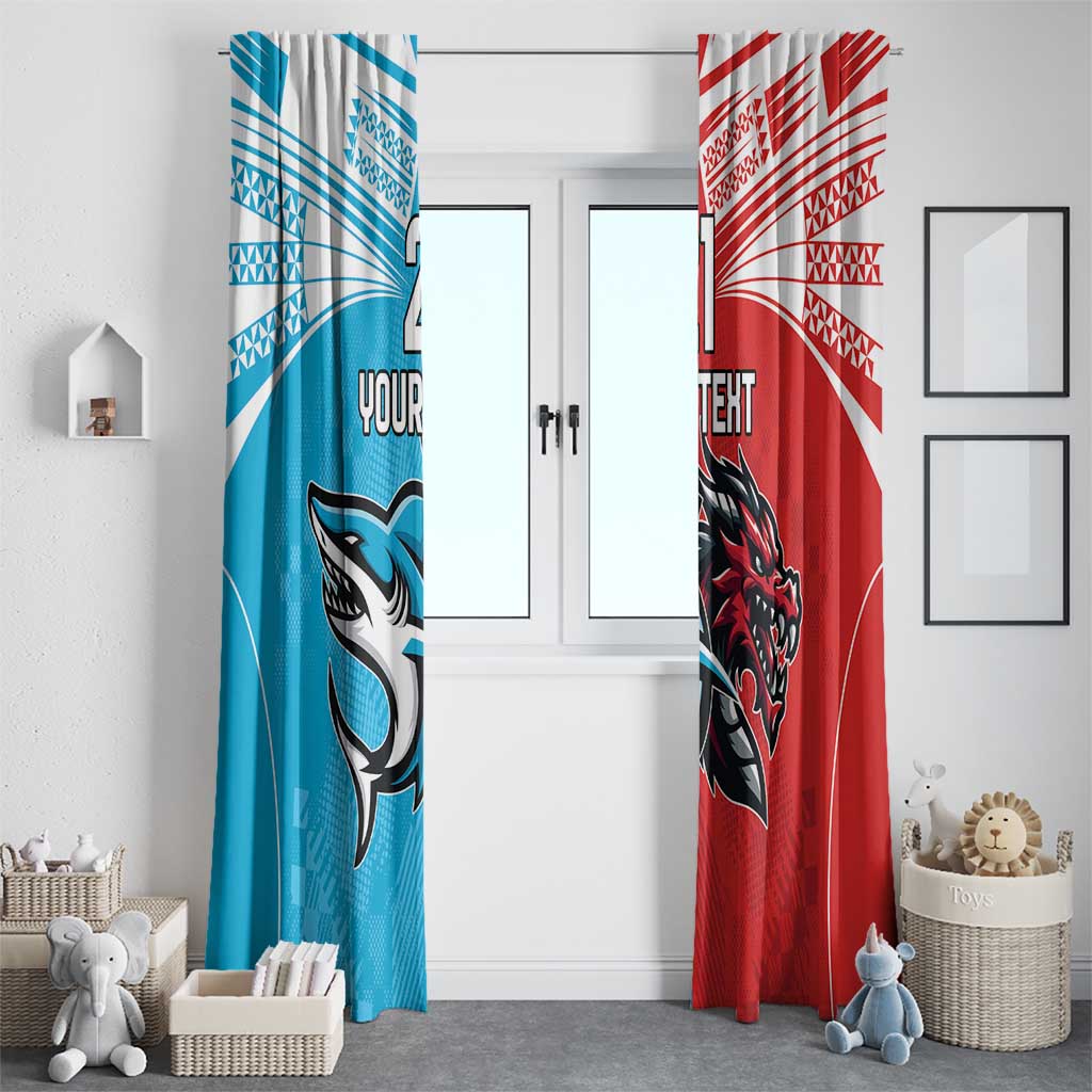 Custom Sharks-Dragons Rugby Window Curtain With Sporty Style