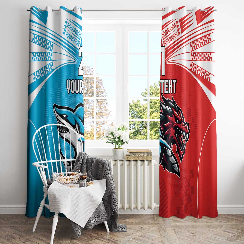Custom Sharks-Dragons Rugby Window Curtain With Sporty Style