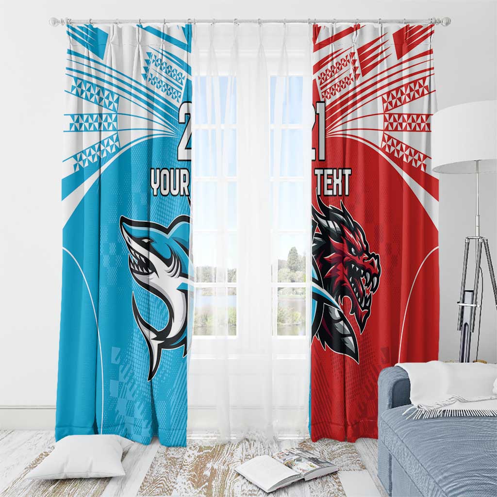 Custom Sharks-Dragons Rugby Window Curtain With Sporty Style