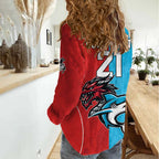 Custom Sharks-Dragons Rugby Women Casual Shirt With Sporty Style