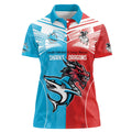 Custom Sharks-Dragons Rugby Women Polo Shirt With Sporty Style