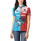 Custom Sharks-Dragons Rugby Women Polo Shirt With Sporty Style