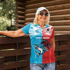 Custom Sharks-Dragons Rugby Women Polo Shirt With Sporty Style