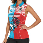 Custom Sharks-Dragons Rugby Women Sleeveless Polo Shirt With Sporty Style