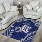 Bulldogs Rugby Custom Area Rug Go Berries With Polynesian Style