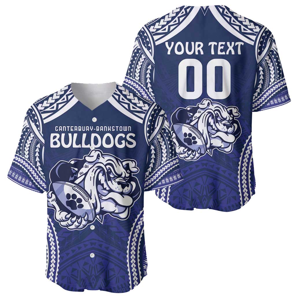 Bulldogs Rugby Custom Baseball Jersey Go Berries With Polynesian Style