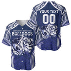 Bulldogs Rugby Custom Baseball Jersey Go Berries With Polynesian Style