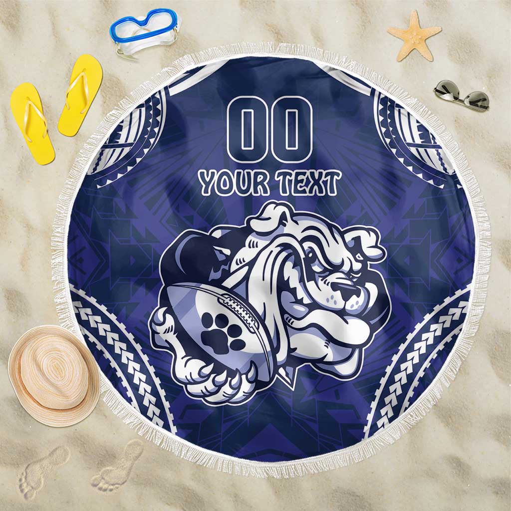 Bulldogs Rugby Custom Beach Blanket Go Berries With Polynesian Style
