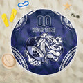 Bulldogs Rugby Custom Beach Blanket Go Berries With Polynesian Style