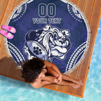Bulldogs Rugby Custom Beach Blanket Go Berries With Polynesian Style