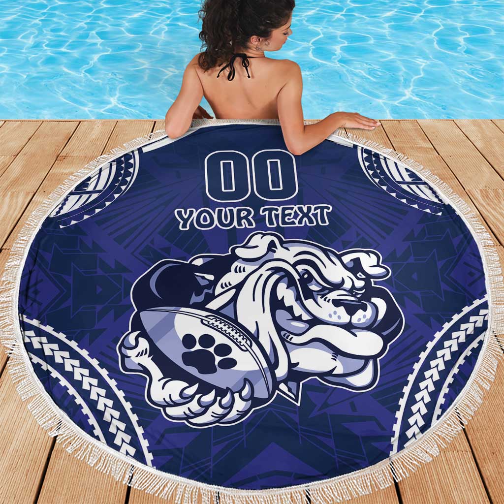 Bulldogs Rugby Custom Beach Blanket Go Berries With Polynesian Style
