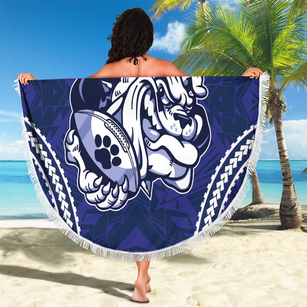 Bulldogs Rugby Custom Beach Blanket Go Berries With Polynesian Style