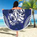 Bulldogs Rugby Custom Beach Blanket Go Berries With Polynesian Style