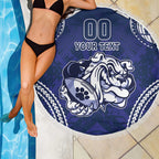 Bulldogs Rugby Custom Beach Blanket Go Berries With Polynesian Style
