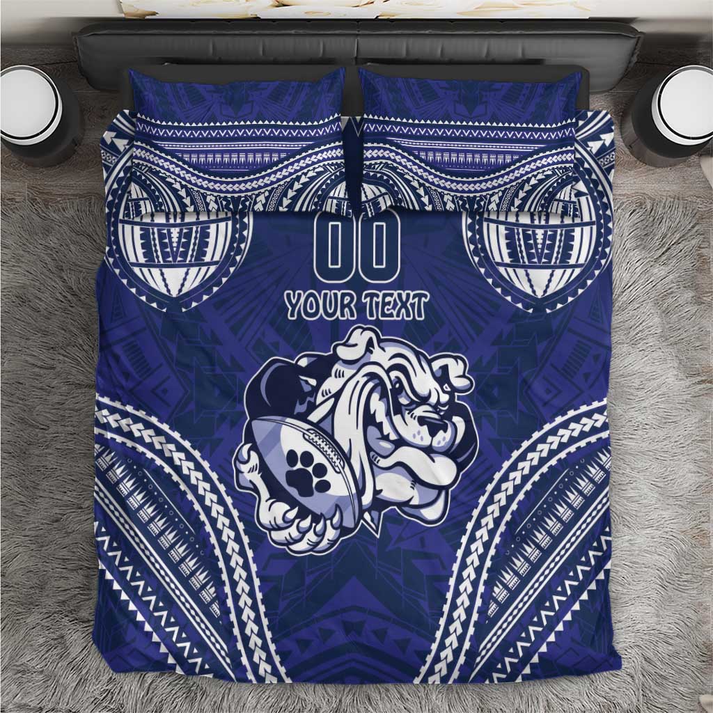 Bulldogs Rugby Custom Bedding Set Go Berries With Polynesian Style