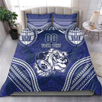 Bulldogs Rugby Custom Bedding Set Go Berries With Polynesian Style