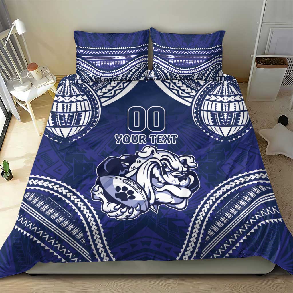 Bulldogs Rugby Custom Bedding Set Go Berries With Polynesian Style