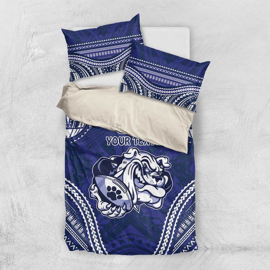 Bulldogs Rugby Custom Bedding Set Go Berries With Polynesian Style