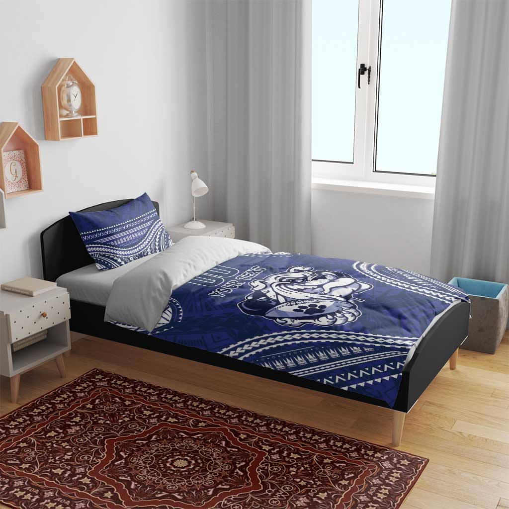 Bulldogs Rugby Custom Bedding Set Go Berries With Polynesian Style