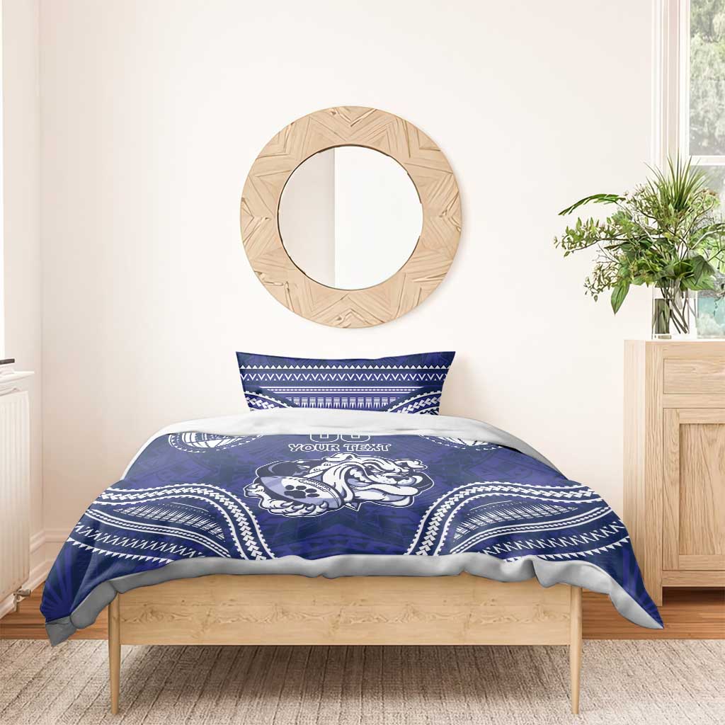 Bulldogs Rugby Custom Bedding Set Go Berries With Polynesian Style