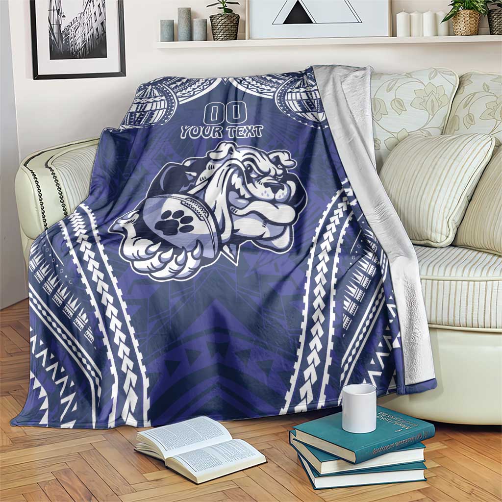 Bulldogs Rugby Custom Blanket Go Berries With Polynesian Style
