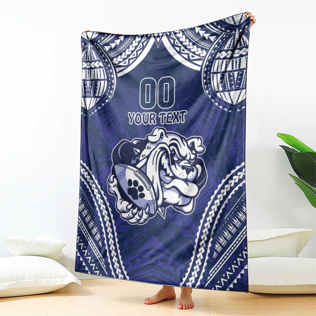 Bulldogs Rugby Custom Blanket Go Berries With Polynesian Style