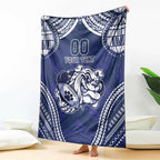Bulldogs Rugby Custom Blanket Go Berries With Polynesian Style