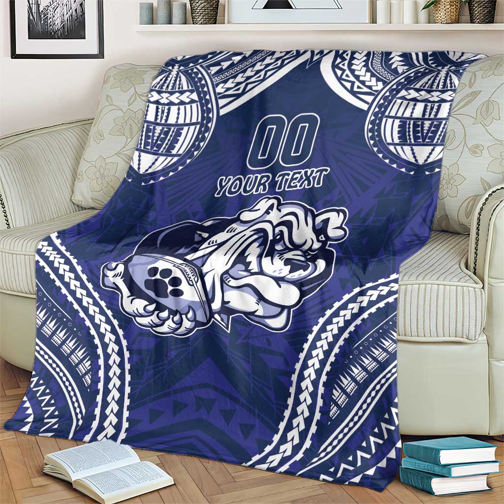 Bulldogs Rugby Custom Blanket Go Berries With Polynesian Style