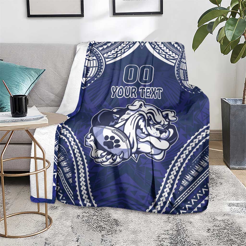 Bulldogs Rugby Custom Blanket Go Berries With Polynesian Style