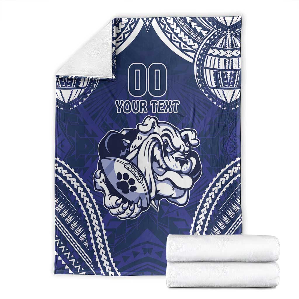 Bulldogs Rugby Custom Blanket Go Berries With Polynesian Style