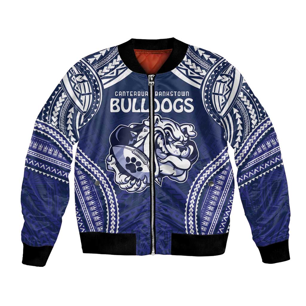 Bulldogs Rugby Custom Bomber Jacket Go Berries With Polynesian Style