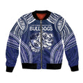 Bulldogs Rugby Custom Bomber Jacket Go Berries With Polynesian Style