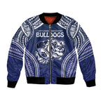 Bulldogs Rugby Custom Bomber Jacket Go Berries With Polynesian Style