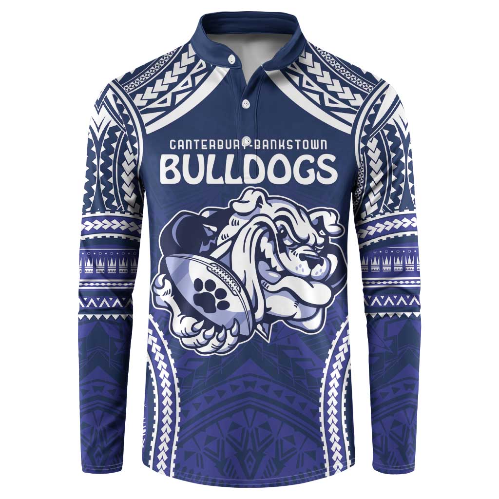 Bulldogs Rugby Custom Button Sweatshirt Go Berries With Polynesian Style