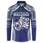 Bulldogs Rugby Custom Button Sweatshirt Go Berries With Polynesian Style