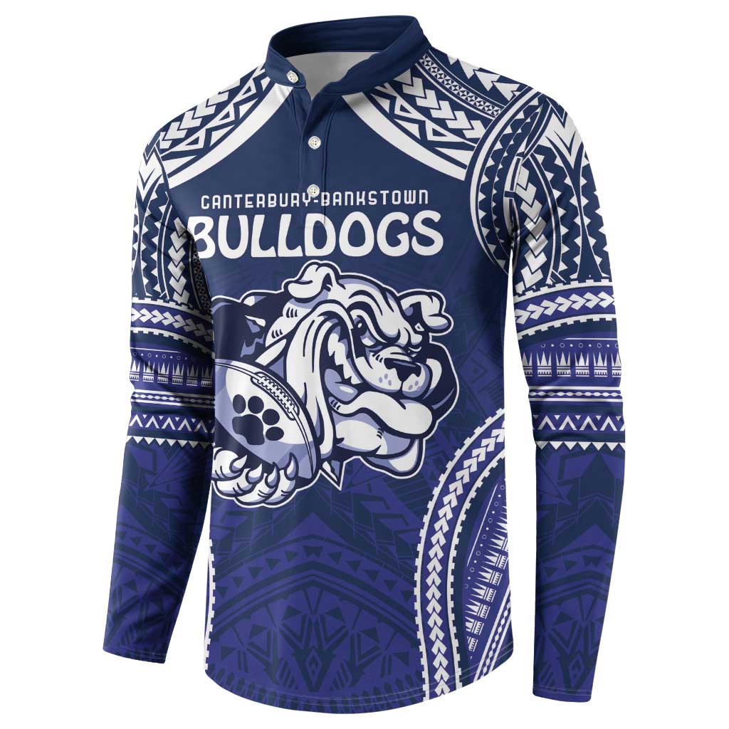 Bulldogs Rugby Custom Button Sweatshirt Go Berries With Polynesian Style