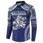 Bulldogs Rugby Custom Button Sweatshirt Go Berries With Polynesian Style