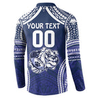 Bulldogs Rugby Custom Button Sweatshirt Go Berries With Polynesian Style