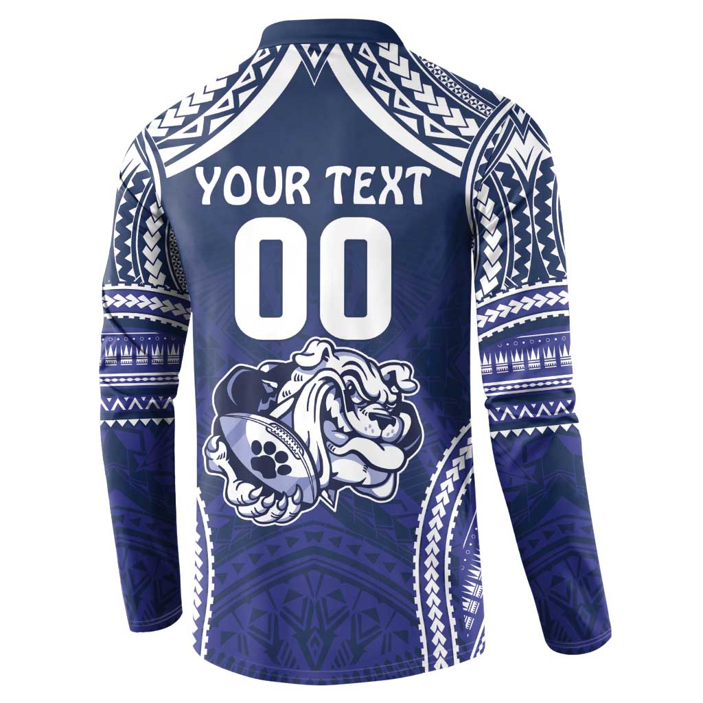 Bulldogs Rugby Custom Button Sweatshirt Go Berries With Polynesian Style