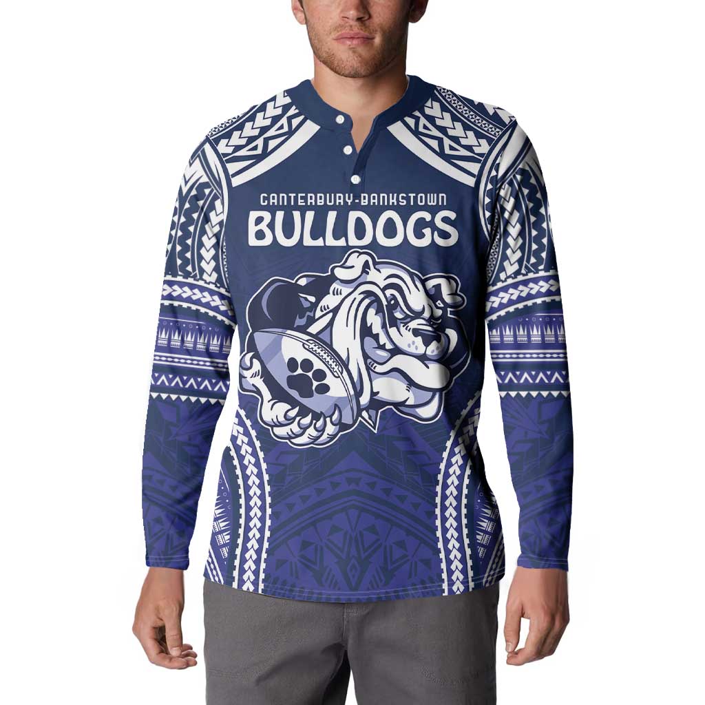 Bulldogs Rugby Custom Button Sweatshirt Go Berries With Polynesian Style